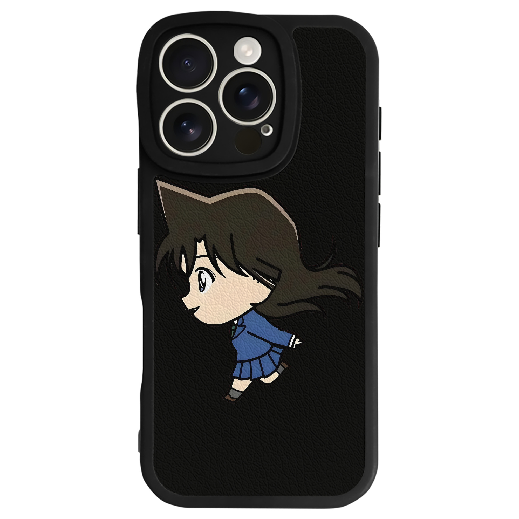 （画像用） 名探偵コナン 毛利 蘭 もうり らん、モーリ ラン Detective Conan Rachel Moore 【iPhone 16シリーズ対応】シリコンスマホケース（レザー調） 材質：シリコン
